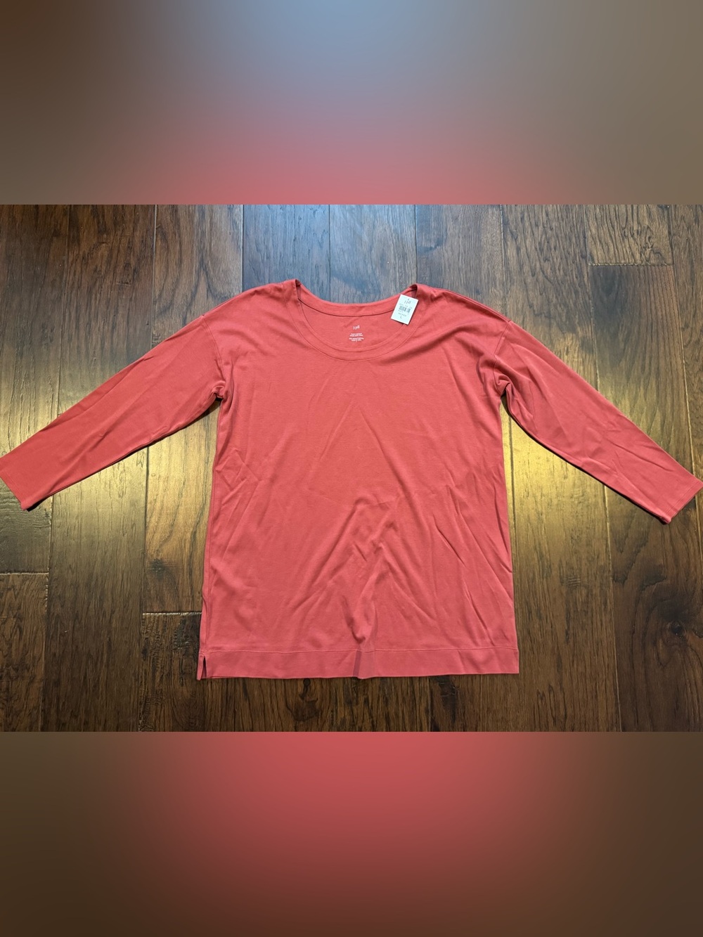 NWT J. Jill Women's Simply Supima Scoop Neck Tunic in Red Rock Coral - Large
